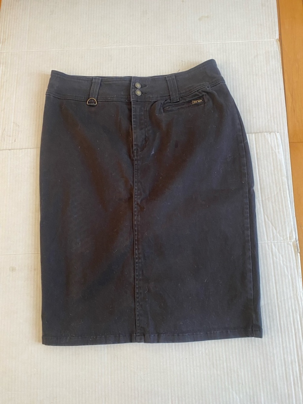 SMART SET Black Mid-Length soft Cotton casual Skirt Size 9
